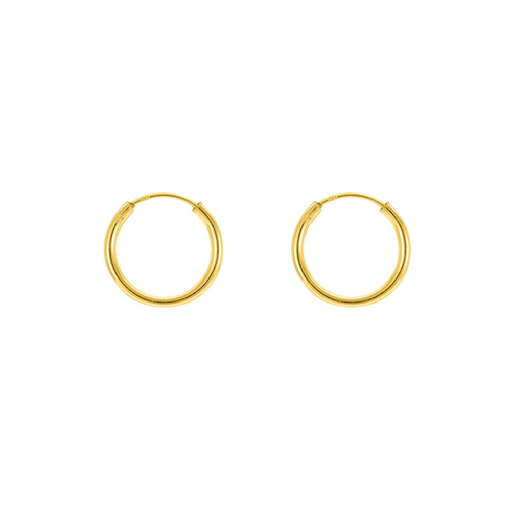 Créoles Plaqué Or Fil Rond 2mm Diamètre 14mm