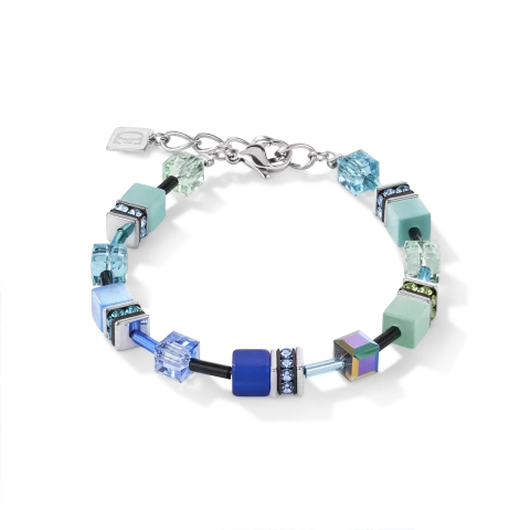 Bracelet Coeur de Lion GeoCUBE® Cristal Bleu-Vert 2838/30-0705