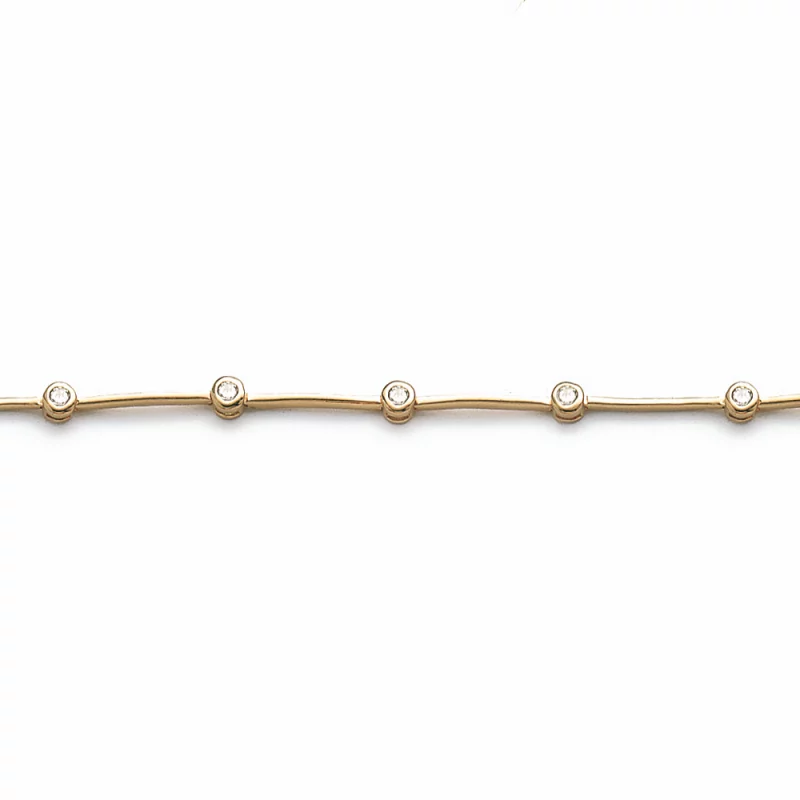 Bracelet Plaqué Or et Oxydes Serti Clos