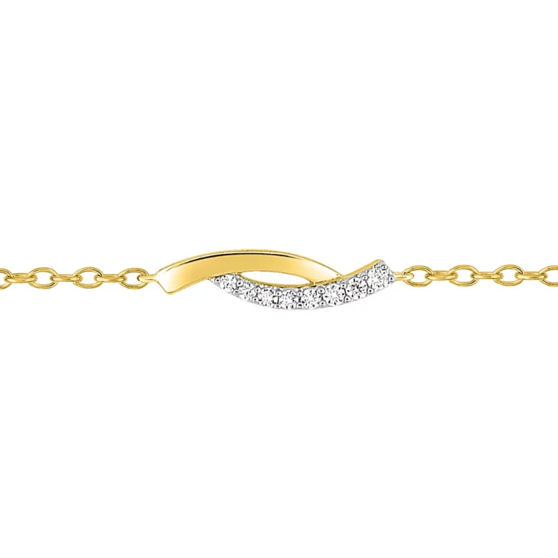 Bracelet Plaqué Or bicolore et Oxydes