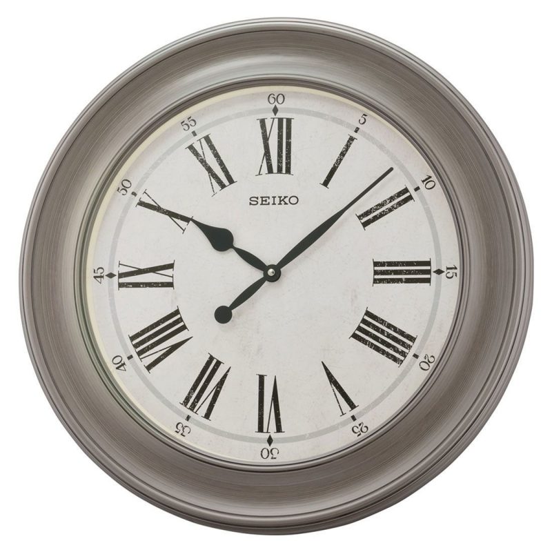 Horloge Murale Seiko Ronde Grise QXA773N Grand Format
