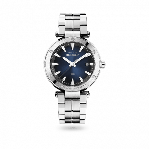 Montre Homme Herbelin Acier Fond Bleu Newport Bracelet Acier 12288/B15