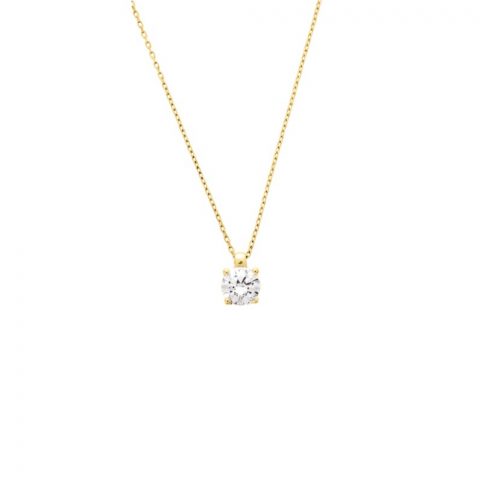 Collier Plaqué Or et Oxyde 5.5mm Serti 4 griffes