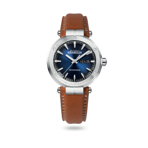 Herbelin Homme Acier Newport Automatic Cuir Marron 1768/15GON