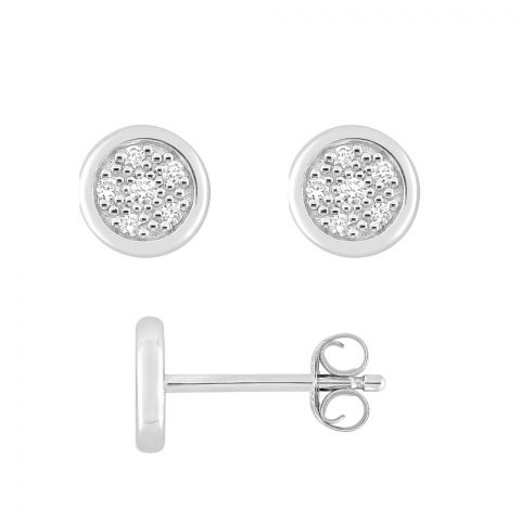 Boucles d'oreilles Argent 925/1000 et Pavage Rond Oxydes