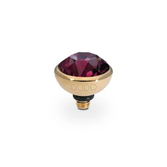 Tops Qudo Bottone 10 mm Acier Gold Cristal - Amethyst