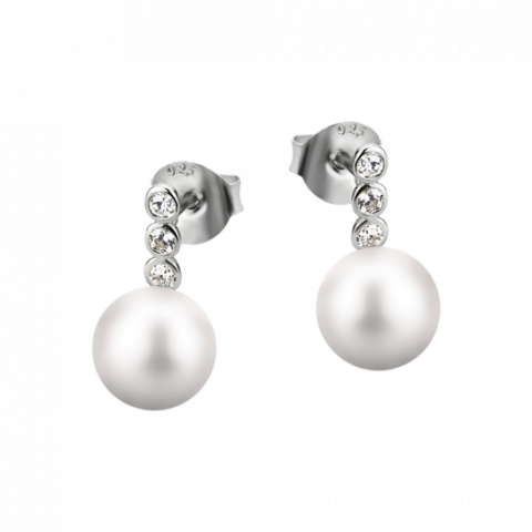 Boucles d'oreilles Argent 925/1000 Perles de Culture 8mm et oxydes