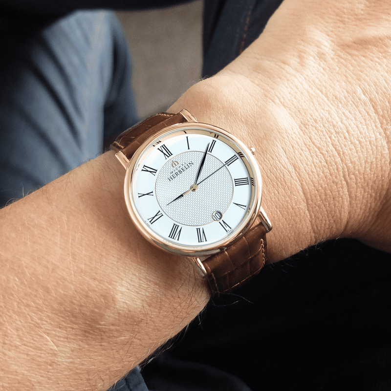 Montre Homme Herbelin Acier PVD Classique Cuir Marron 12248P08MA – Image 2