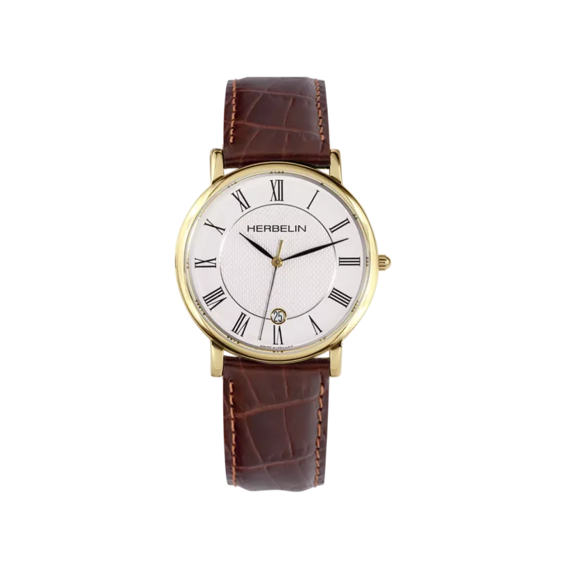 Montre Homme Herbelin Acier PVD Classique Cuir Marron 12248P08MA