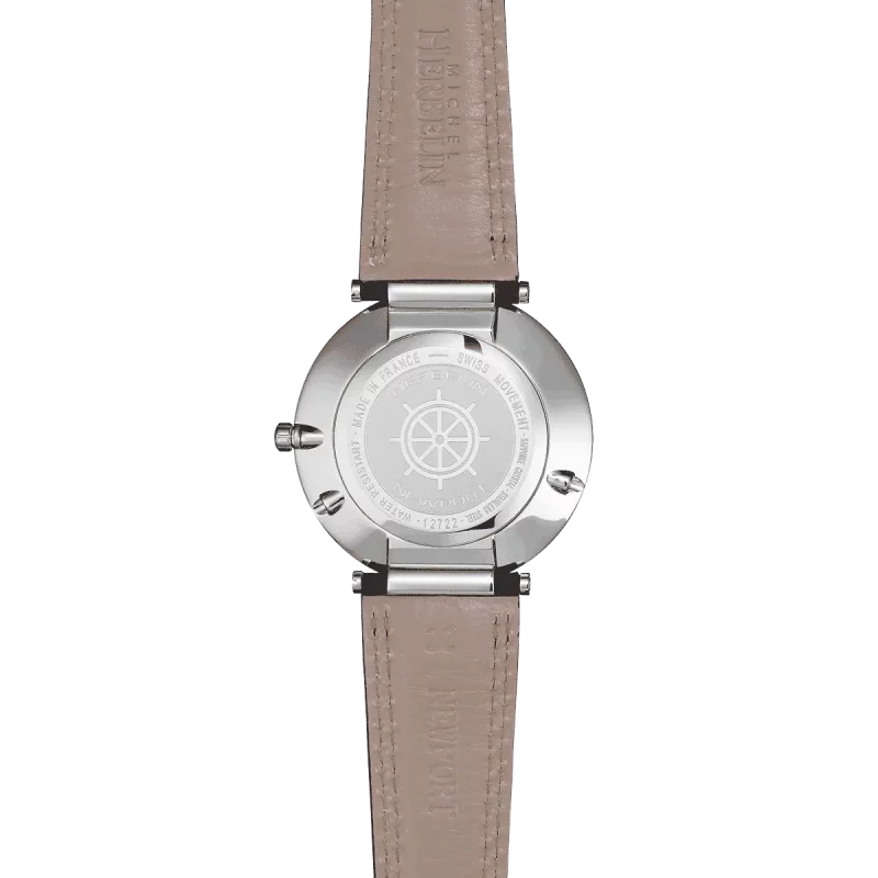 Montre Homme Herbelin Acier Phase de Lune Newport Slim Cuir Anthracite 12722AP15 – Image 4
