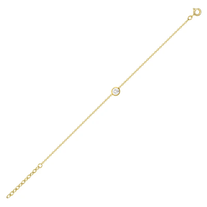 Bracelet Plaqué Or et Oxyde Serti Clos 5mm – Image 2