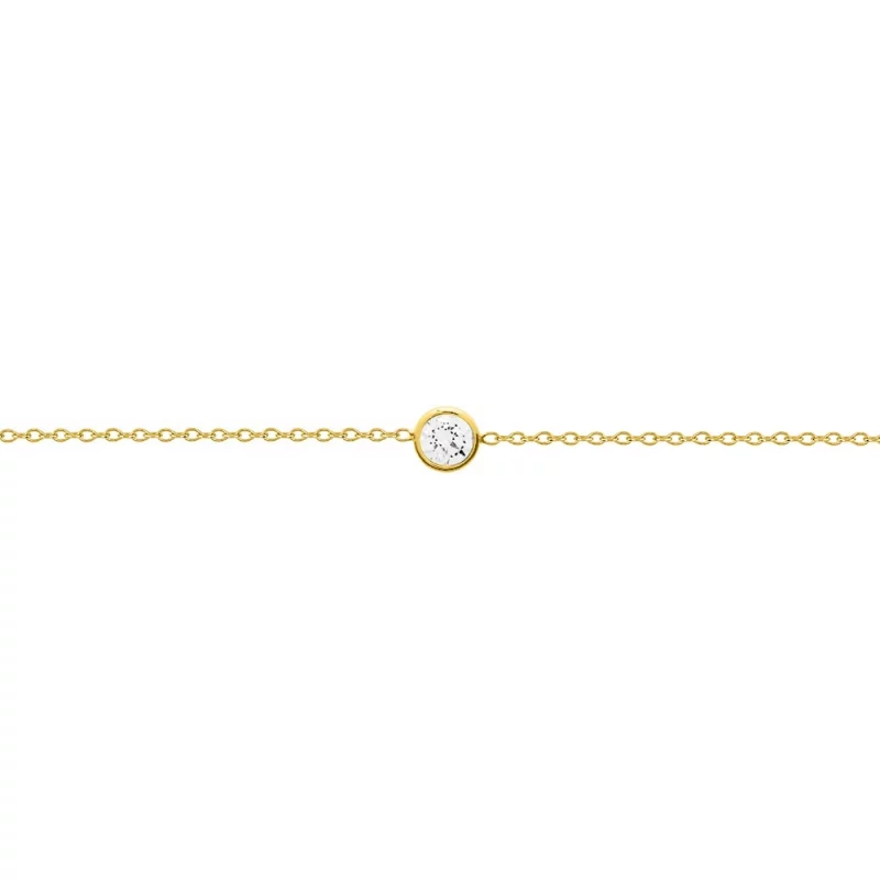 Bracelet Plaqué Or et Oxyde Serti Clos 5mm