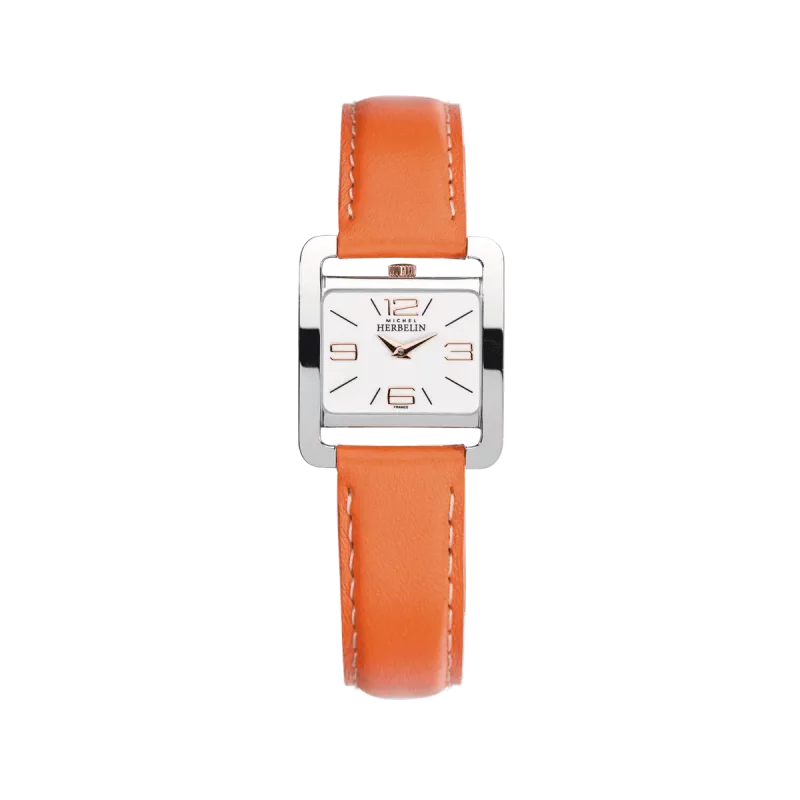 Montre Femme Herbelin Acier V avenue Bracelet Cuir Orange 17137TR11MD