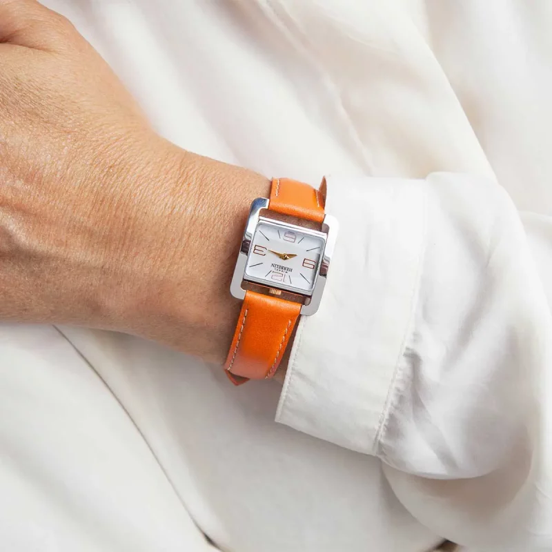 Montre Femme Herbelin Acier V avenue Bracelet Cuir Orange 17137TR11MD – Image 2