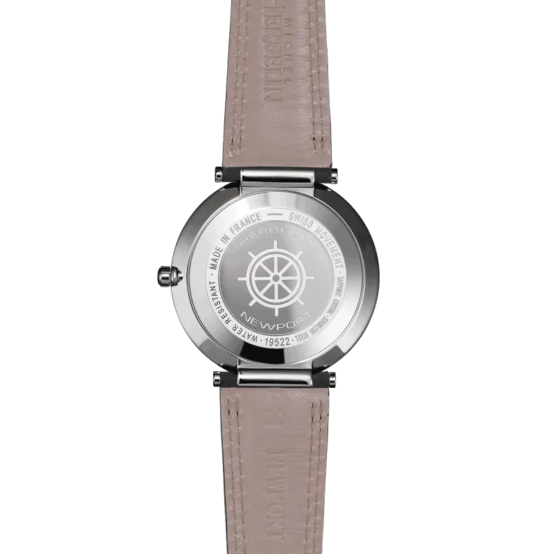 Montre Homme Herbelin Homme Acier Bicolore Newport Slim Cuir Bleu 19522T15BL – Image 4