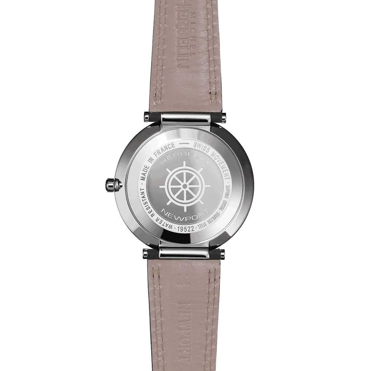 Montre Homme Herbelin Homme Acier Bicolore Newport Slim Cuir Bleu 19522T15BL – Image 4