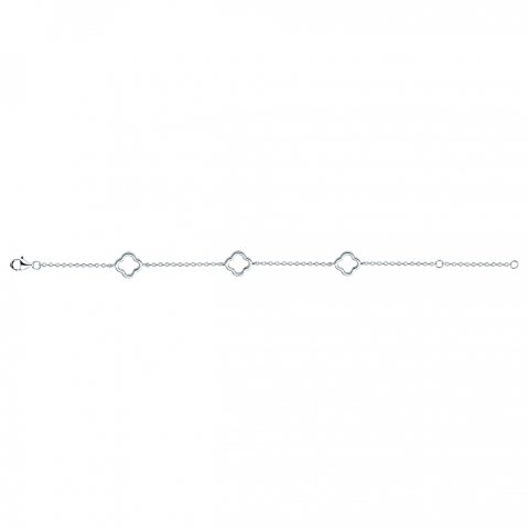Bracelet Argent 925/1000 et 3 motifs Trèfle 16+3cm