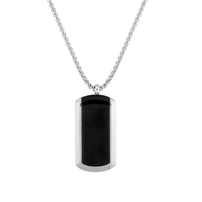 Collier Homme Acier Cargo Pendentif Acier et PVD Noir