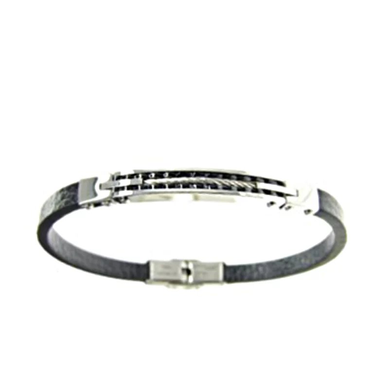 Bracelet Homme Cargo Acier et Simili 19.5cm