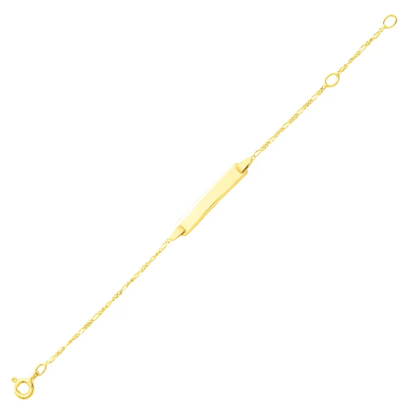 Bracelet Identité Bébé Or Jaune 750/1000 Maille Alternée 13cm – Image 2