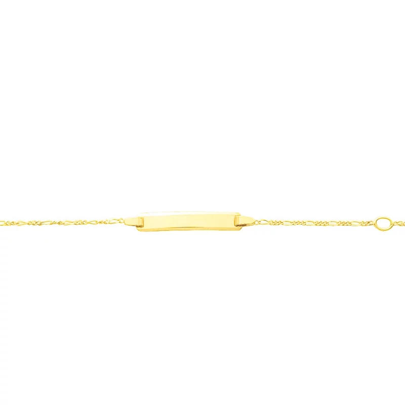 Bracelet Identité Bébé Or Jaune 750/1000 Maille Alternée 13cm
