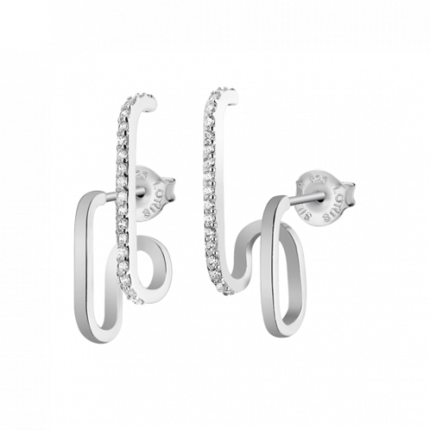 Boucles d'oreilles Pendantes Argent 925/1000 et Oxydes