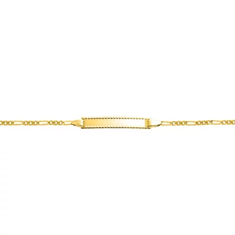 Bracelet Identité Bébé Perlée Plaqué Or Mailles Alternées - 15 cm