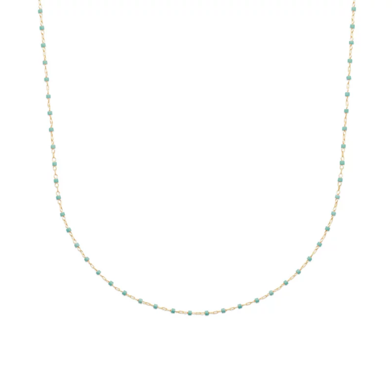 Collier Boho Plaqué or et Perles de Miyuki Turquoises