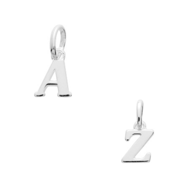 Pendentif Argent 925/1000 Rhodié Initiale Alphabet Bâton