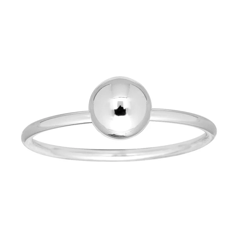 Bague Argent Rhodié 925/1000 Boule