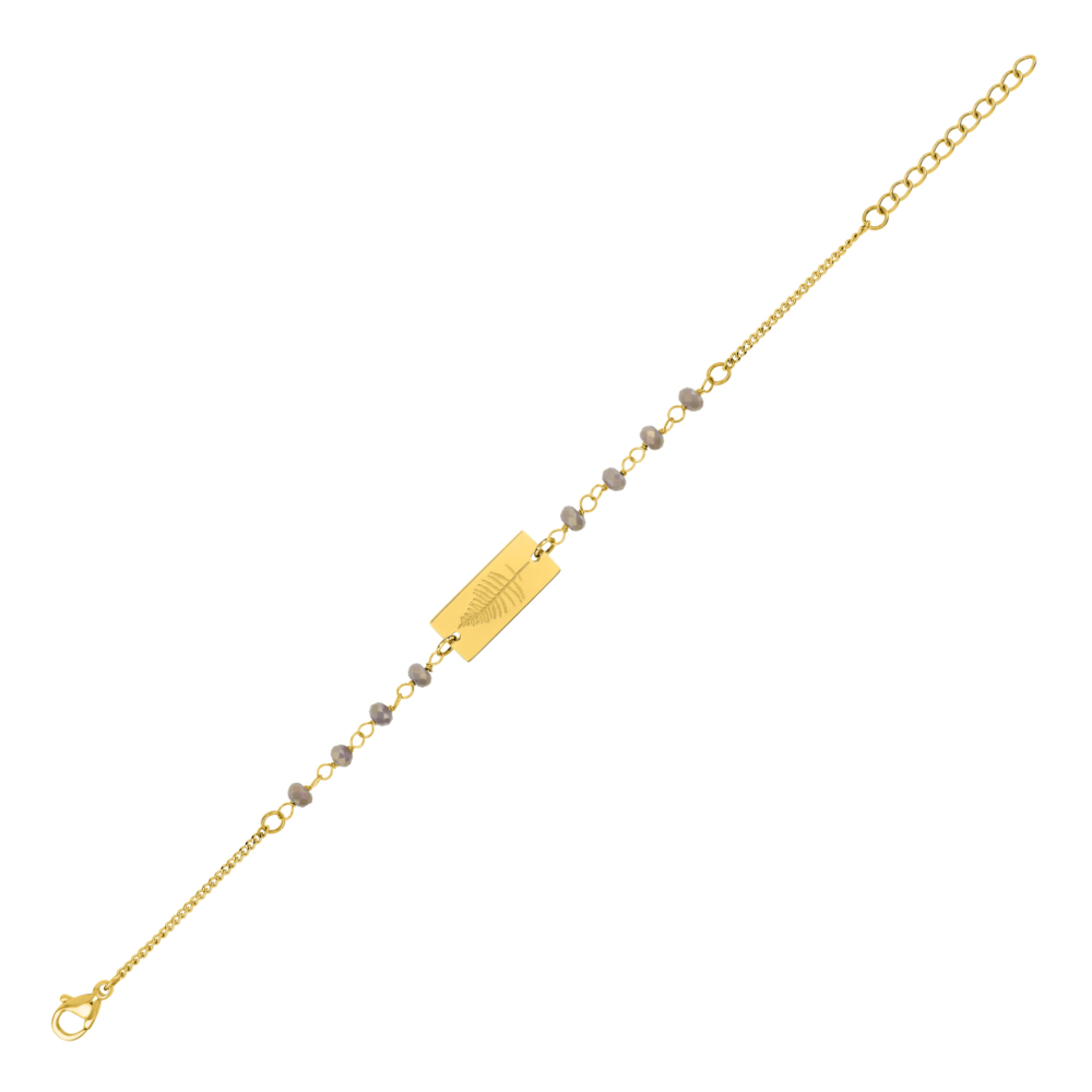 Bracelet Homme Dolly-Bijoux Acier Brossé & Satiné 21cm - 4 Vis Or 18K 0,15g - Neuve