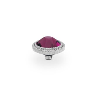 Tops Qudo Fabero Flat 10 mm Acier Silver Cristal - Amethyst