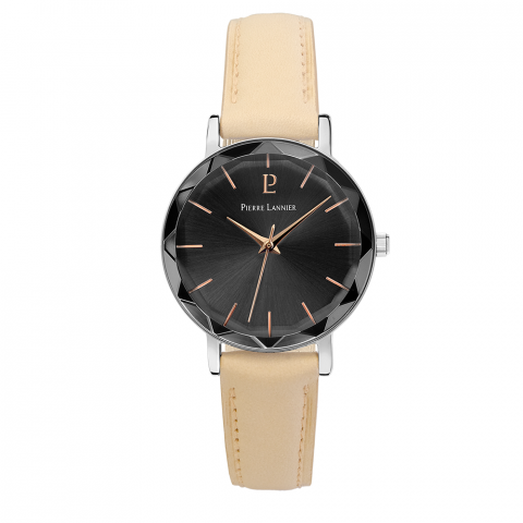 Montre Femme Pierre Lannier Multiples Argenté Bracelet Cuir Sable 009M684