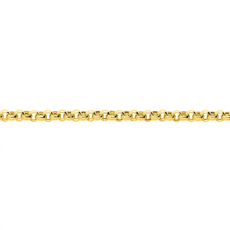Bracelet Or Jaune 750/1000 Maille Jaseron Creuse 4mm