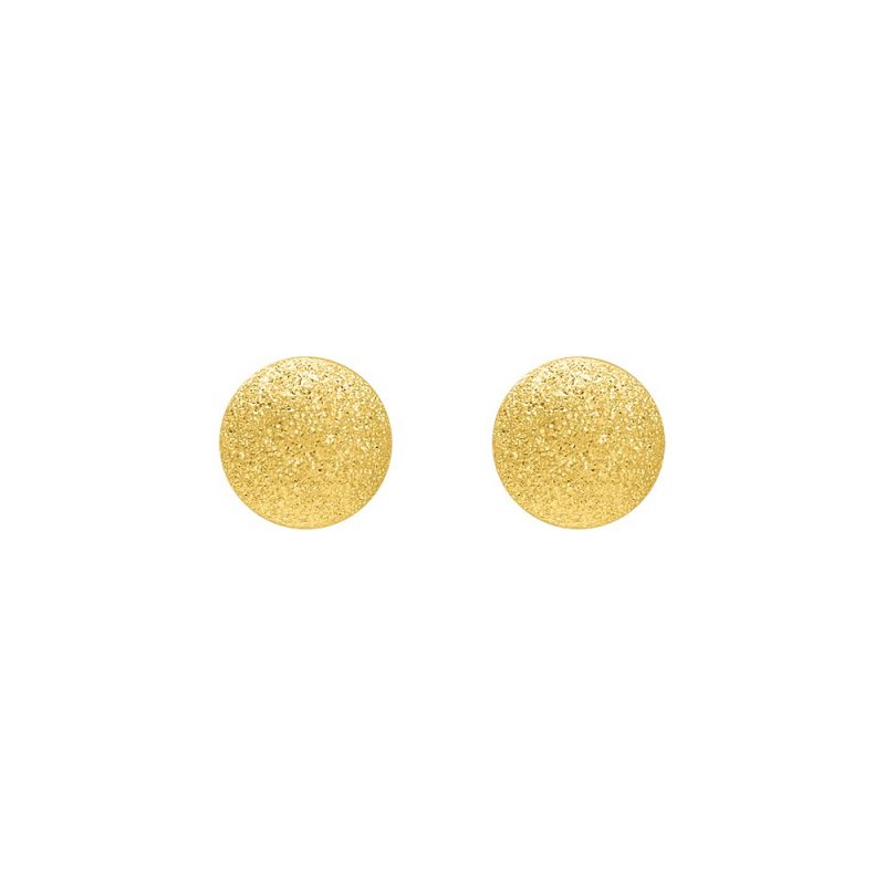 Boucles d'oreilles Or Jaune 750/1000 Boules 5 mm Effet Gratté