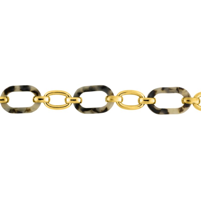 Bracelet Acier Doré Maillons et Acétate
