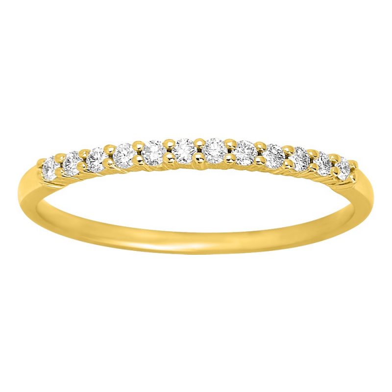 Alliance Or Jaune 750/1000 Demi-Tour Diamants 0.12ct