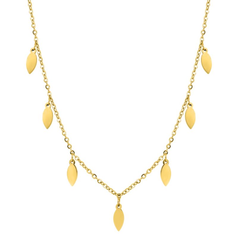Collier Acier Doré et Pampilles – Image 2