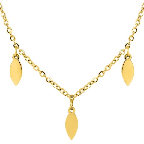 Collier Acier Doré et Pampilles