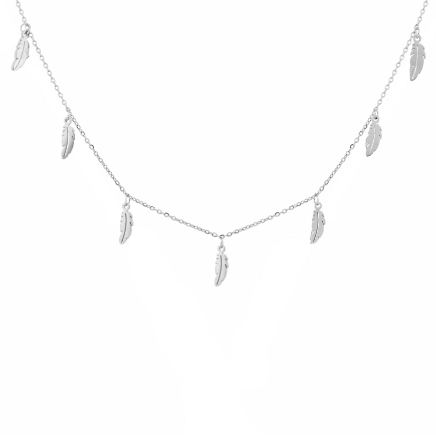 Collier Acier Fashion Steel et Plumes
