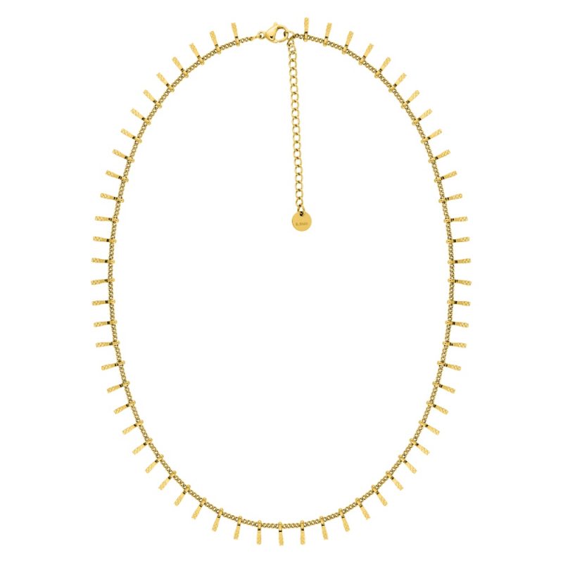 Collier Fashion Steel Acier Doré et Pampilles Ciselées – Image 2