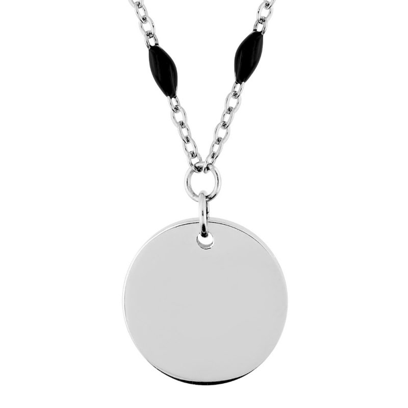 Collier Acier Jeton 12mm et Résine Noire