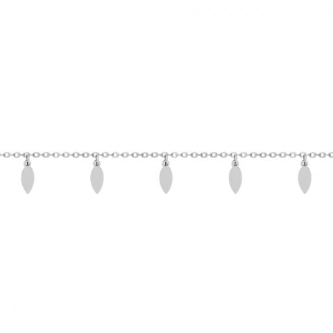 Bracelet Acier et Pampilles Forme Ovale Pointu