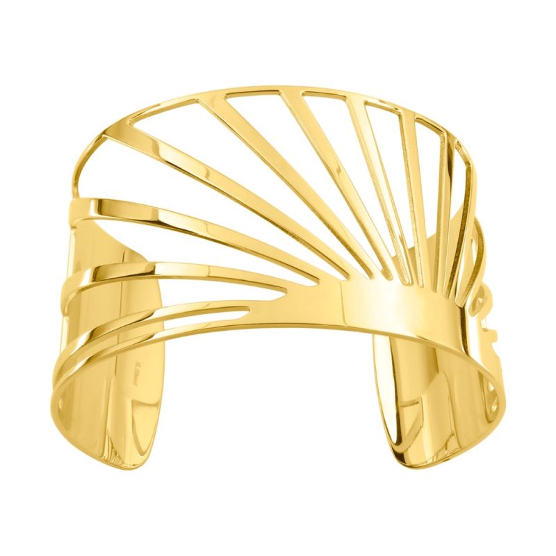 Bracelet Fashion Steel Manchette 40mm Acier Doré Rayons de Soleil