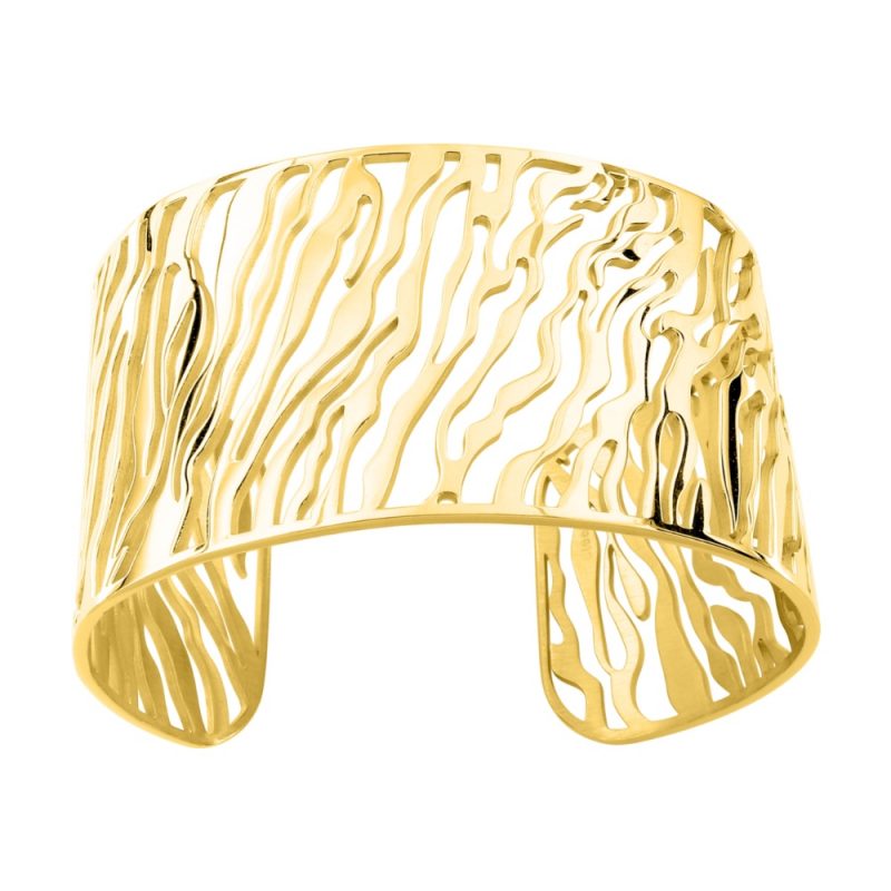 Bracelet Fashion Steel Manchette 36mm Acier Motifs Zébrure