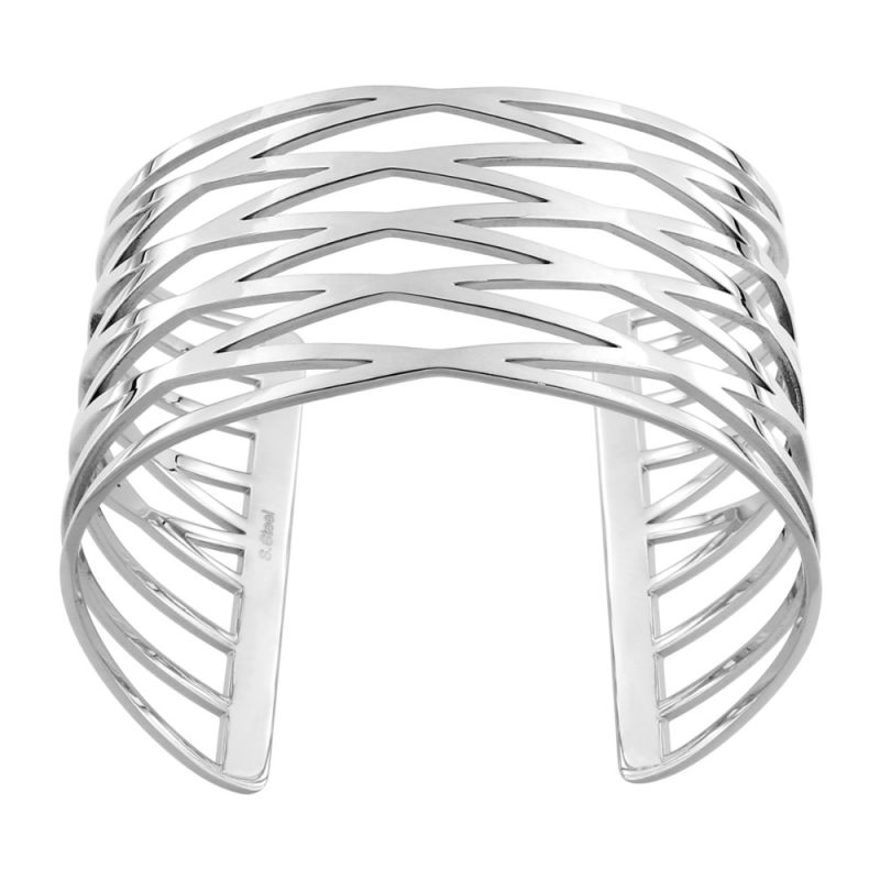 Bracelet Manchette 50mm Acier Formes Géométriques