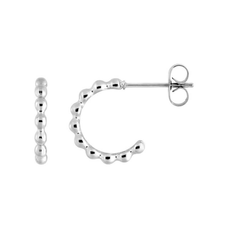 Boucles d'oreilles 1/2 Créoles Acier 13mm