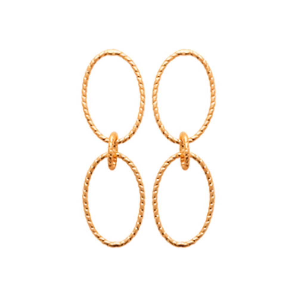Boucles d'oreilles Plaqué Or Entrelacées – Image 2