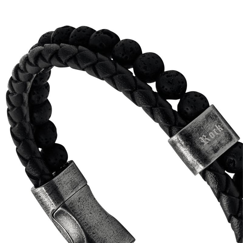 Bracelet Homme En Cuir Tressé Avec Perles - Bijou élégant Et Moderne Pour Un Style Casual Ou Habillé