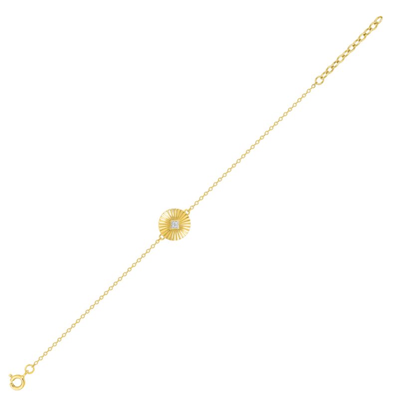 Bracelet Plaqué Or Motif Soleil et Oxyde Blanc – Image 2